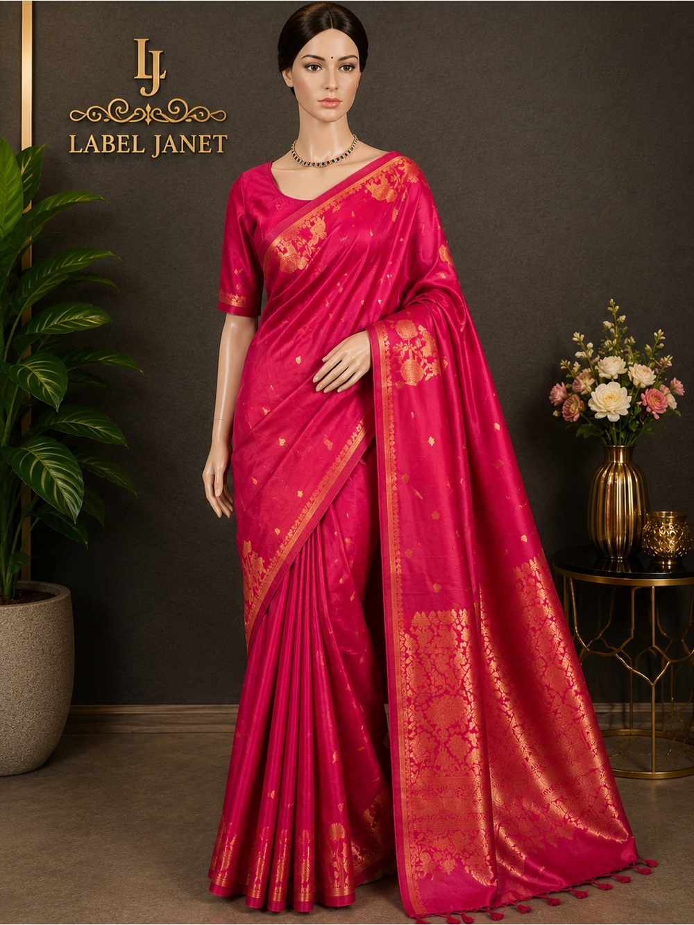 Brand new,pink soft silk saree with stitched blouse